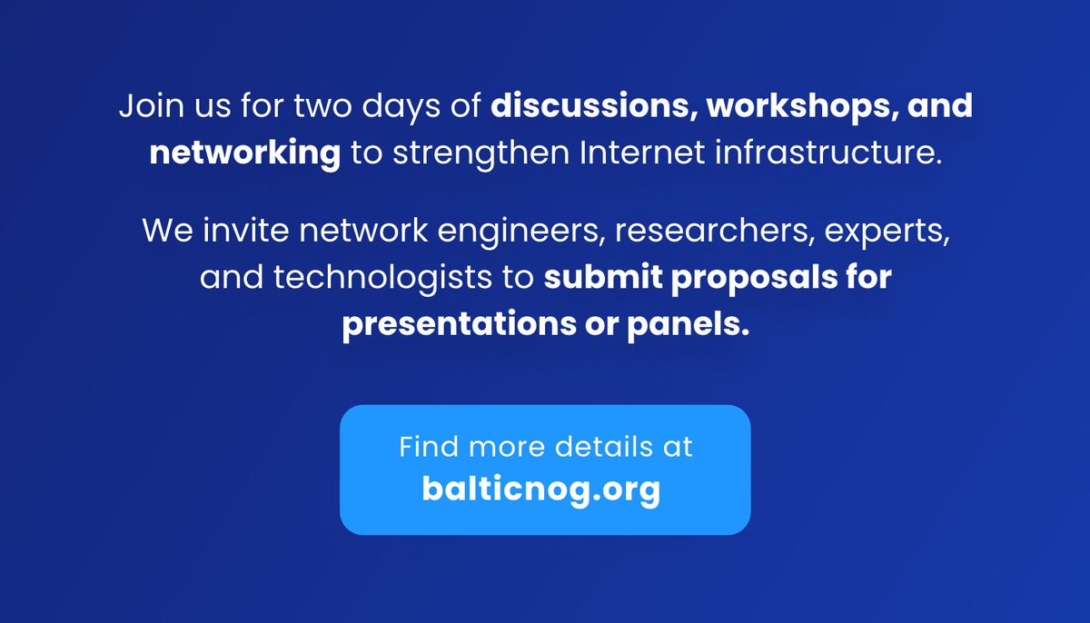 🌍The first-ever <a href="/balticnog/">balticnog</a> is happening Sept 24–25 in Vilnius!

Organized by <a href="/IPXOcom/">IPXO</a>, it’s where Baltic network pros meet to connect and address shared infrastructure challenges. Register 👉 ipxo.com/blog/balticnog…

#BalticNOG #NetworkCommunity