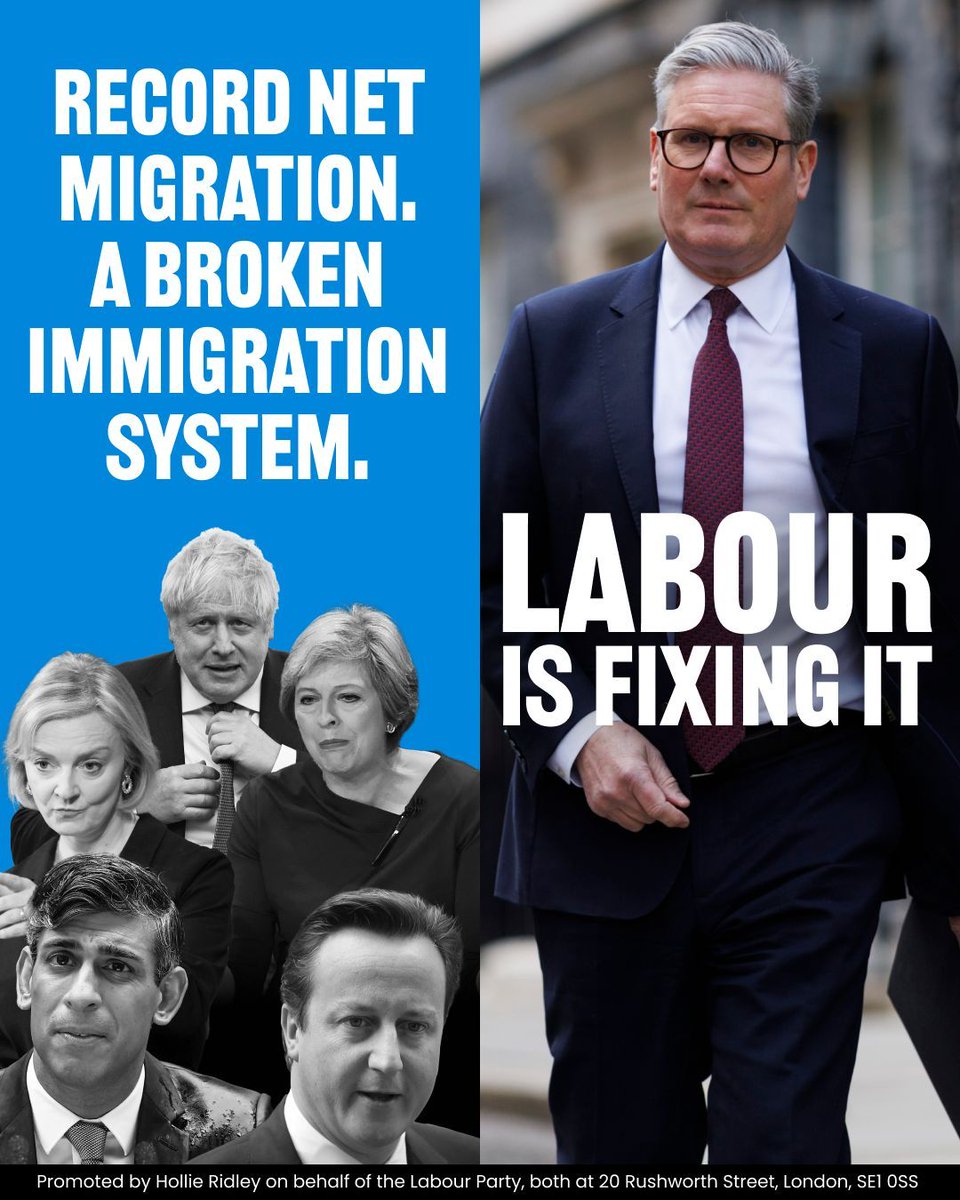 UKLabour's tweet image. The Tories ran an open-borders experiment.
Labour is taking back control of our borders.