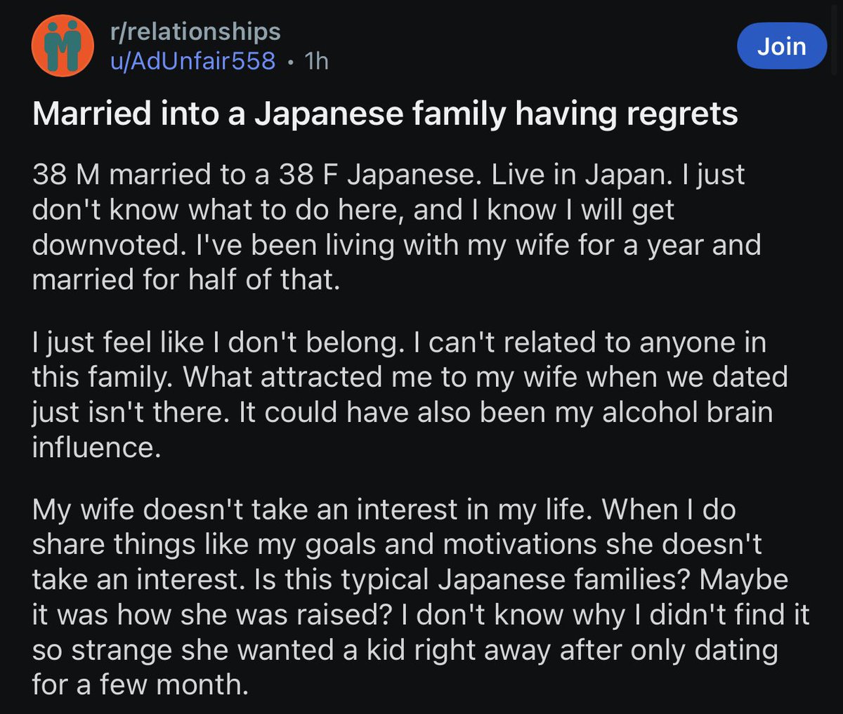 callistoroll's tweet image. Redditor regrets marrying the first Japanese woman that gave him attention: