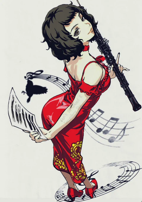 #fanart ペルソナ5 スペシャル・ビッグバンド・コンサート EXキャラクター 川上貞代 楽器:オーボエ