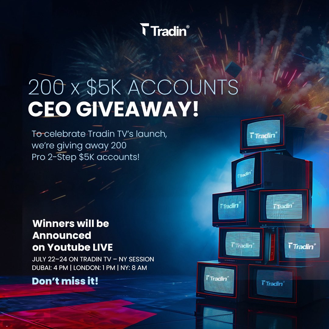 tradin (@tradinofficial) on Twitter photo 🎉 Giveaway Announcement :
Today we’ll announce the first 50 winners out of 200 during our Tradin TV YouTube Livestream.
Don’t miss it; you could be one of the first winners revealed: 
youtube.com/live/AbT185HQ0… 🎉 Giveaway Announcement :
Today we’ll announce the first 50 winners out of 200 during our Tradin TV YouTube Livestream.
Don’t miss it; you could be one of the first winners revealed: 
youtube.com/live/AbT185HQ0…