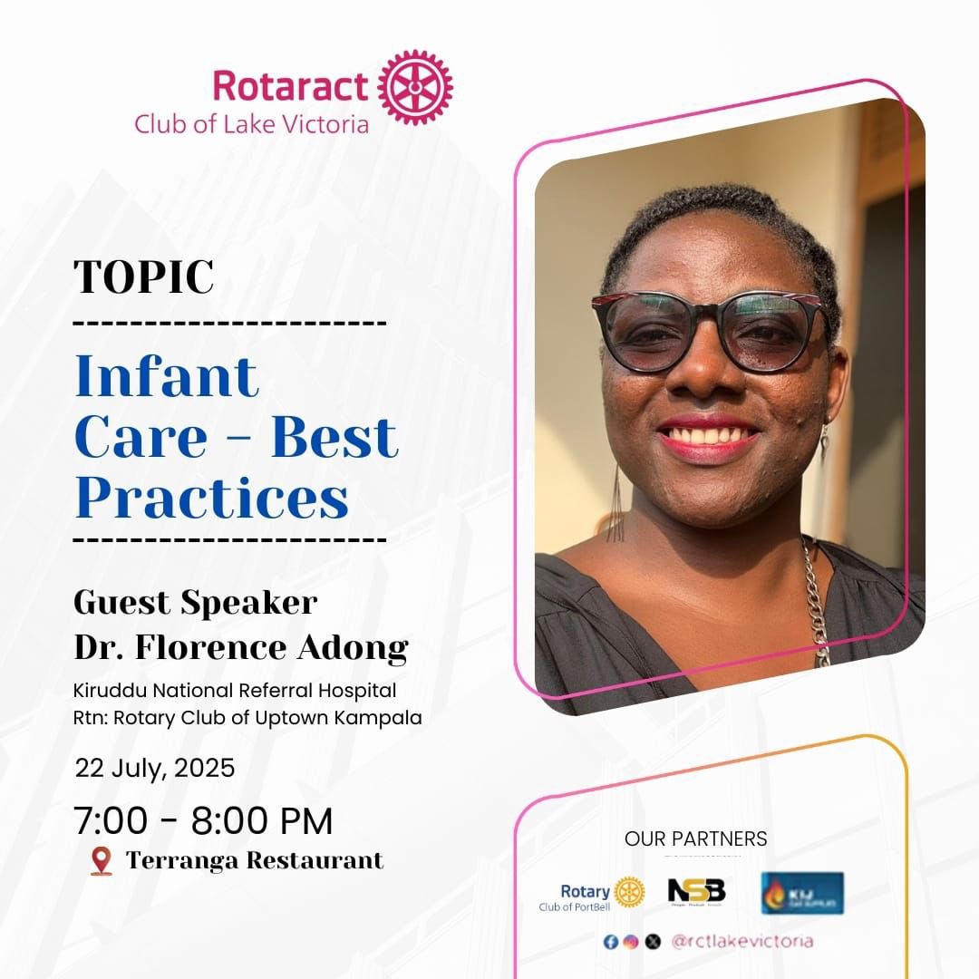 π«RC Uptown Kampalaβ (@rcuptownkampala) on Twitter photo Our very own Dr Florence Adong will be facilitating fellowship <a href="/rctlakevictoria/">Rotaract Club of Lake Victoria</a> on best practices for infant care tonight.
Itβs bound to be an insightful & riveting discussion.
Do join!
#ServiceAboveSelf
#RotaryEyamba Our very own Dr Florence Adong will be facilitating fellowship <a href="/rctlakevictoria/">Rotaract Club of Lake Victoria</a> on best practices for infant care tonight.
Itβs bound to be an insightful & riveting discussion.
Do join!
#ServiceAboveSelf
#RotaryEyamba