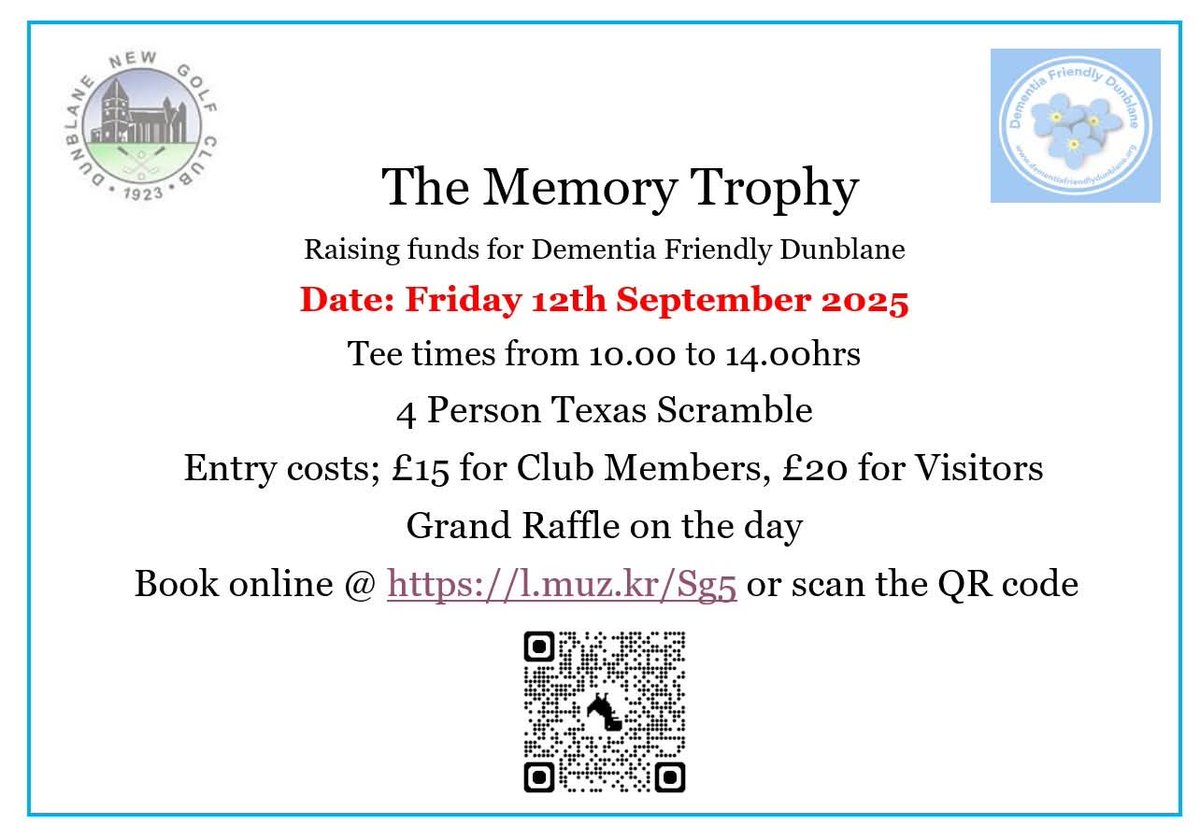 Would you like to support us and maybe win a big raffle prize? Register yourself and 3 friends for a fun few hours on a great golf course and say 'hello' to our Club members.