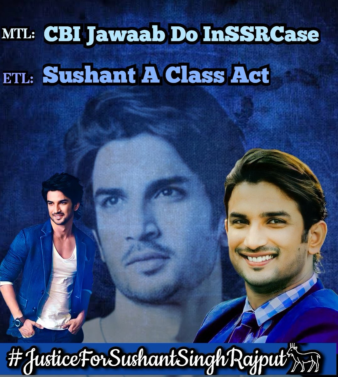 CBI Jawaab Do InSSRCase

Sushant A Class Act
・☯☯・
#JusticeForSushantSinghRajput𓃵 
Is Inevitable And Non-negotiable 🔱 

Custodial Interrogation For Those Present In Mount Blanc On 13th/14th June, 2020,
 Is A Must !!

#BoycottBollywoodCompletely

#ArrestRheaChakraborty ⚯
