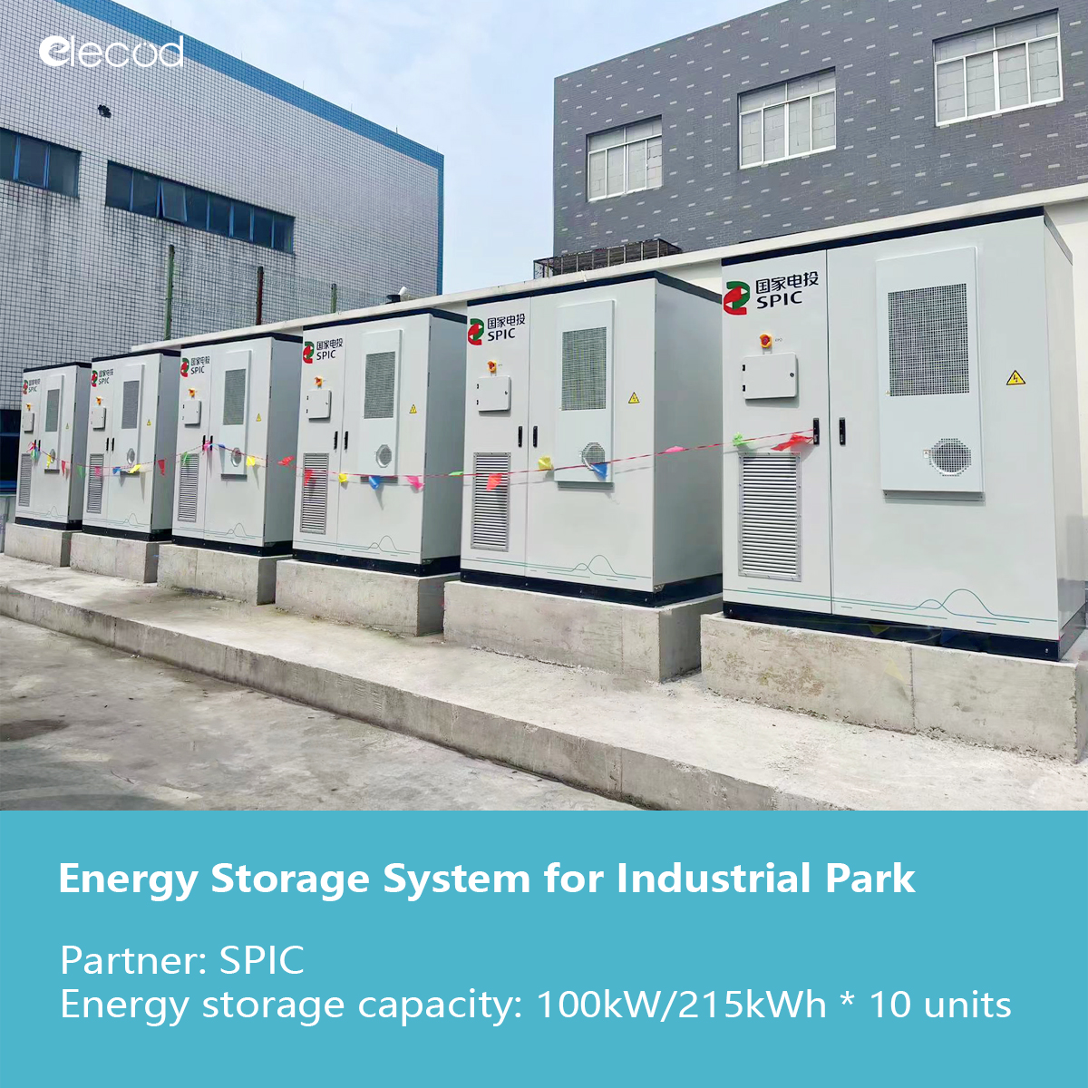 ElecodElectric's tweet image. #Elecod completed a 1MW/2.15MWh peak shaving project with #SPIC. Facing significant peak-valley electricity load disparities, this industrial park implemented 10 units of Elecod 100kW/215kWh commercial &amp;amp; industrial #ESS to help establish a distributed Solar #EnergyStorageSystem.