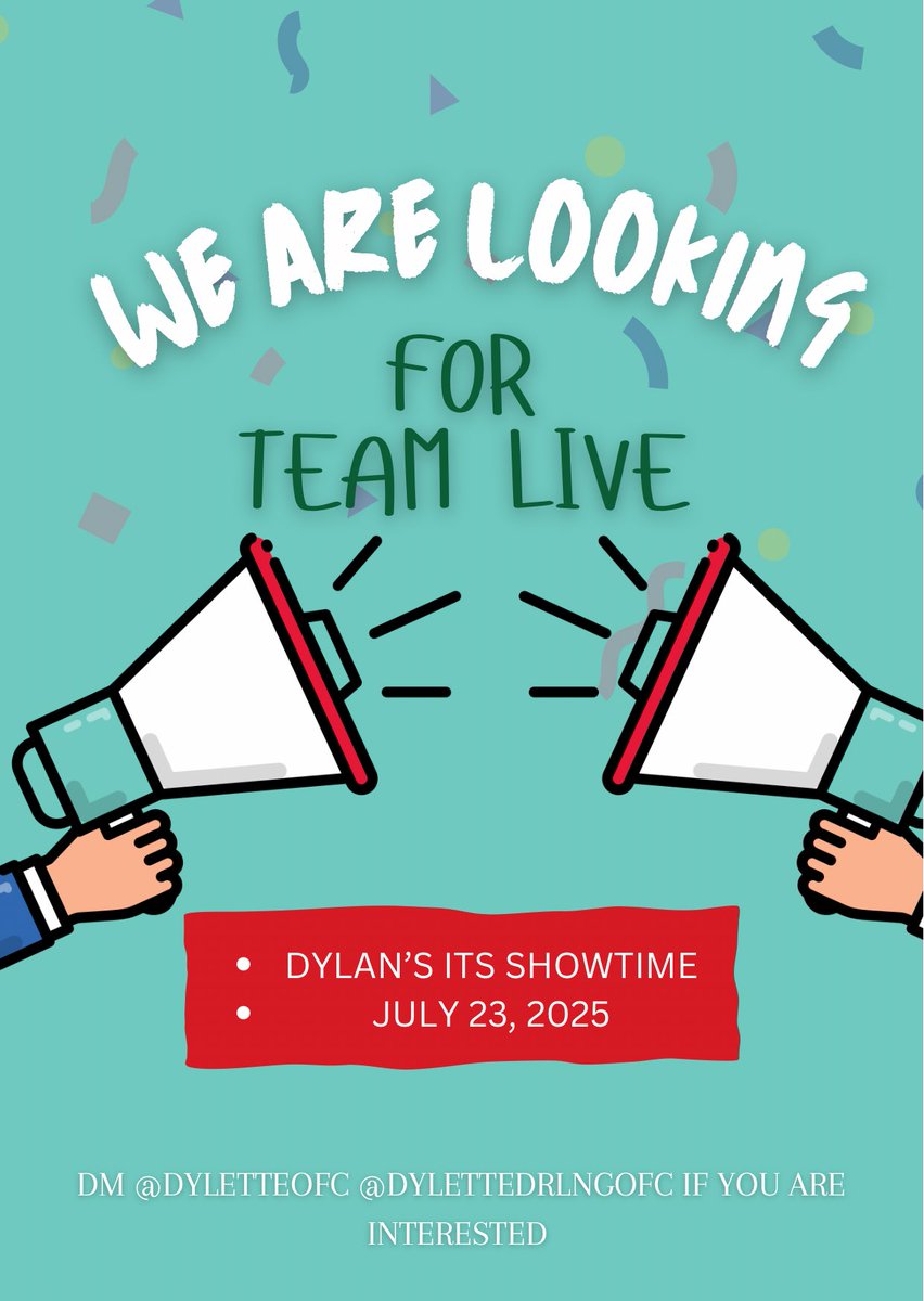 DYLETTE OFFICIAL (@dyletteofc) on Twitter photo HI DELIGHTS!!💚🤟
We Dylette OFC is looking for Team live for Dylan’s Showtime guesting tomorrow
DM us or <a href="/DYLETTEdrlngOFC/">DYLETTE DARLINGS OFC</a> if you’re interested (about expenses will be discussed thru dm) HI DELIGHTS!!💚🤟
We Dylette OFC is looking for Team live for Dylan’s Showtime guesting tomorrow
DM us or <a href="/DYLETTEdrlngOFC/">DYLETTE DARLINGS OFC</a> if you’re interested (about expenses will be discussed thru dm)
