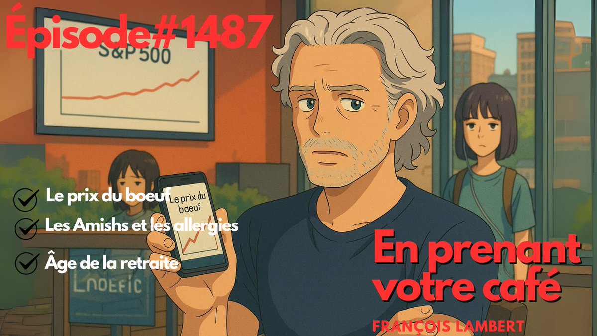 🎙️🟣 Épisode #1487 : Le prix du bœuf, Amish = peuple sans allergène (presque), le S&amp;P500 fait du surplace

🎧📡 L’épisode du jour est ici : youtu.be/uyyxLwaX1II

📰🗞️ Actualités  
    👨‍👩‍👧‍👦❓ Que se passe-t-il avec certains parents ?  
    🚀🌍 Exploring with a mission, bonne