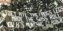StuartLeigh1's tweet image. Joey Jones the first Welshman to win the European Cup - RIP.
In a time before X, this is how fans showed their appreciation, a banner before the final read.
Joey ate the frogs legs, made the Swiss roll, now he's munching Gladbach'.