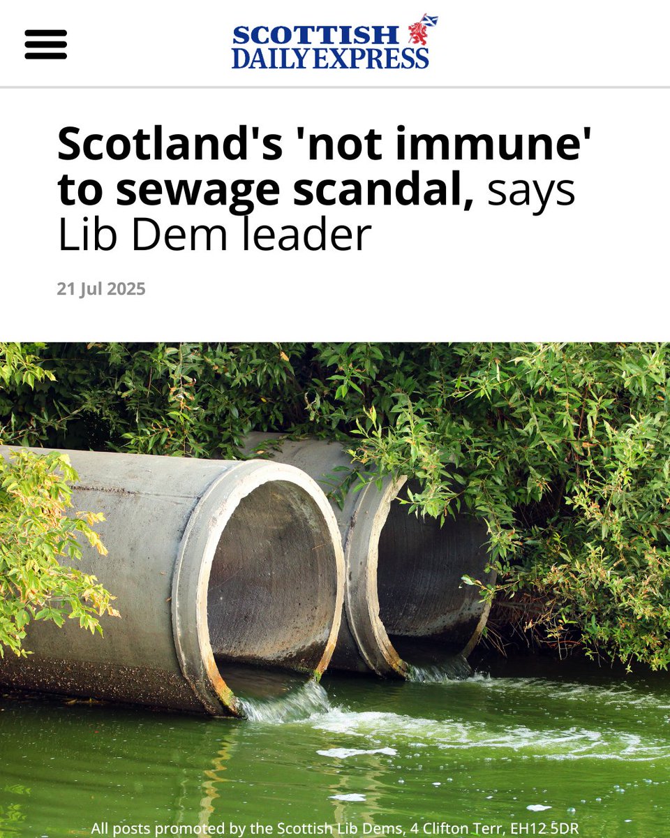 Only 8% of sewage dumping sites are monitored in Scotland.

The Scottish Government needs to start finally taking the sewage crisis seriously and get tough on the government owned water company.

That includes looking at whether our own system of regulation is fit-for-purpose.