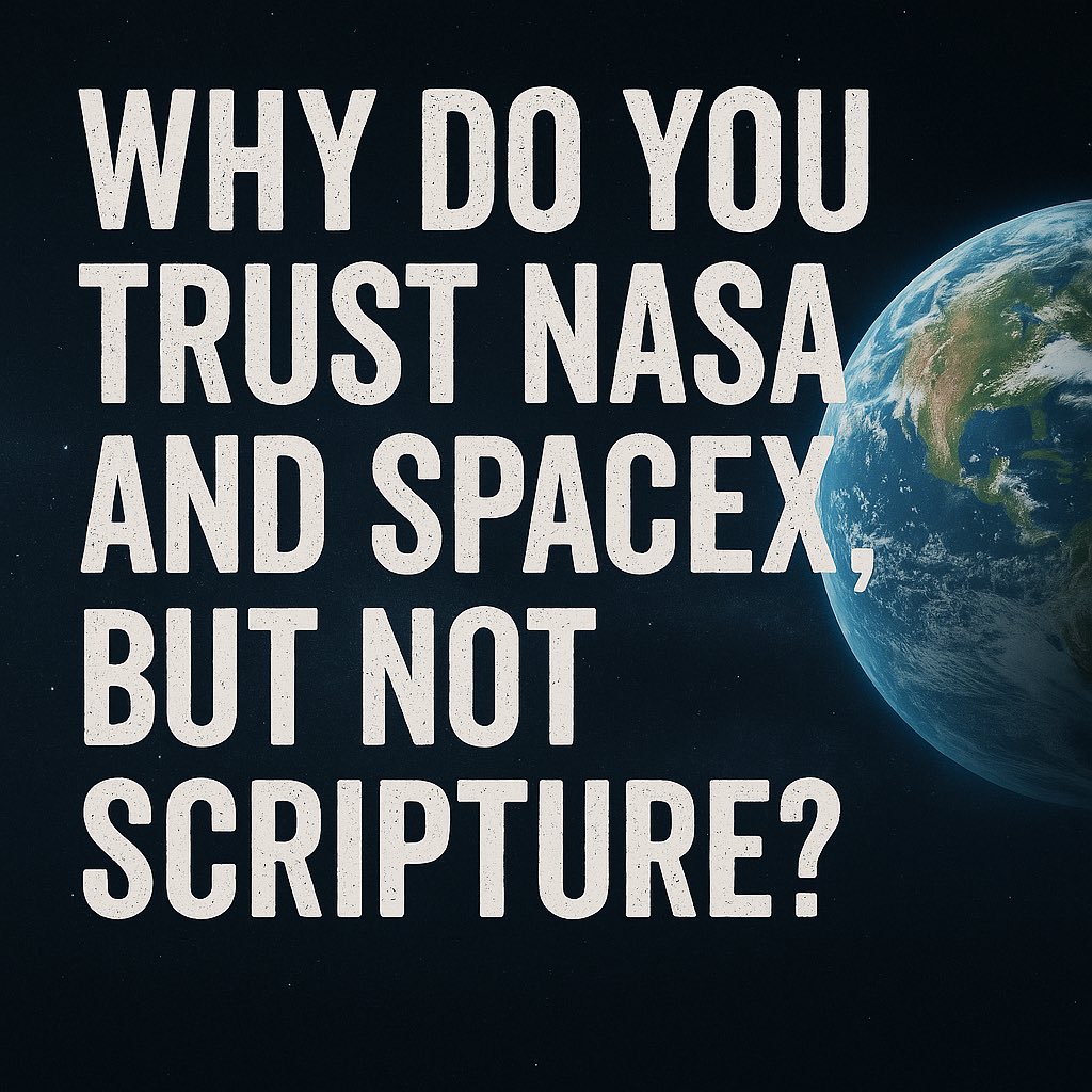 Okiemaday's tweet image. You trust NASA and SpaceX… but not the Scriptures?
You believe in planets you’ve never touched, photos you’ve never verified, and rockets that vanish.
But you mock the Word that says the earth is fixed and covered by a firmament?
That’s not science. That’s blind faith.