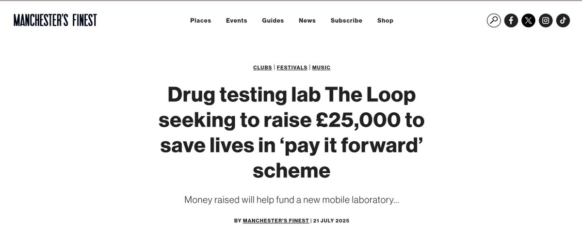 WeAreTheLoopUK's tweet image. Thank you for supporting our #TestAndKnow campaign @McrFinest
manchestersfinest.com/music/drug-tes…