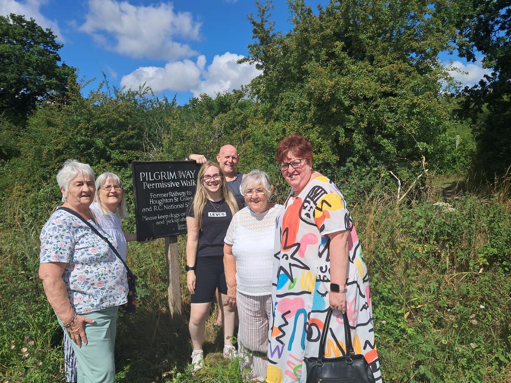 Tiffany29430440's tweet image. Happy Band of Pilgrims having a lovely walk back from the slipper chapel #southwalespilgrimage @ShrineOLW