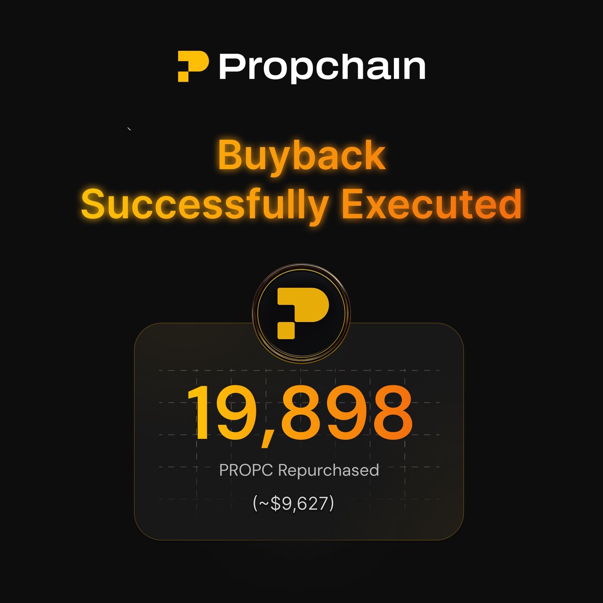 PropChainGlobal's tweet photo. Today, 19,898 $PROPC (~$9,627) was repurchased by the Propchain Foundation.

All tokens repurchased from CEXs are consolidated into a single onchain wallet for full transparency.

→ Track live on @Dune https://t.co/ofcJJ0d6AU