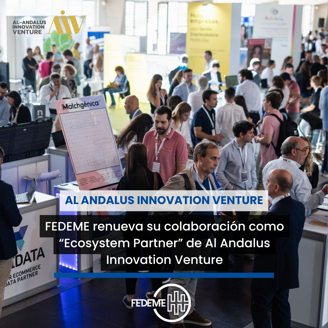 FEDEME (@fedeme_) on Twitter photo 🚀 FEDEME renueva su compromiso con la innovación como Ecosystem Partner de <a href="/AAndalus_IV/">Al Andalus Innovation Venture</a> 2025
✨ El evento empresarial más importante de Andalucía en innovación abierta y networking llega el 24 y 25 de septiembre al Pabellón de la Navegación de Sevilla 🚀 FEDEME renueva su compromiso con la innovación como Ecosystem Partner de <a href="/AAndalus_IV/">Al Andalus Innovation Venture</a> 2025
✨ El evento empresarial más importante de Andalucía en innovación abierta y networking llega el 24 y 25 de septiembre al Pabellón de la Navegación de Sevilla