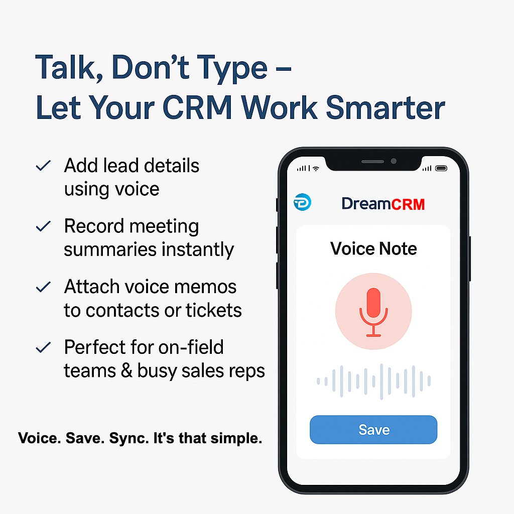 #DreamCRM FieldForce Mobile App — Built for On-Field Teams!

 🎙️ Voice-to-Text makes life easier for your field staff — no more long typing after every visit!

dreamertechs.com

#FieldForce #VoiceToText #SalesOnTheGo #SmartCRM #DreamCRM #CRMIndia