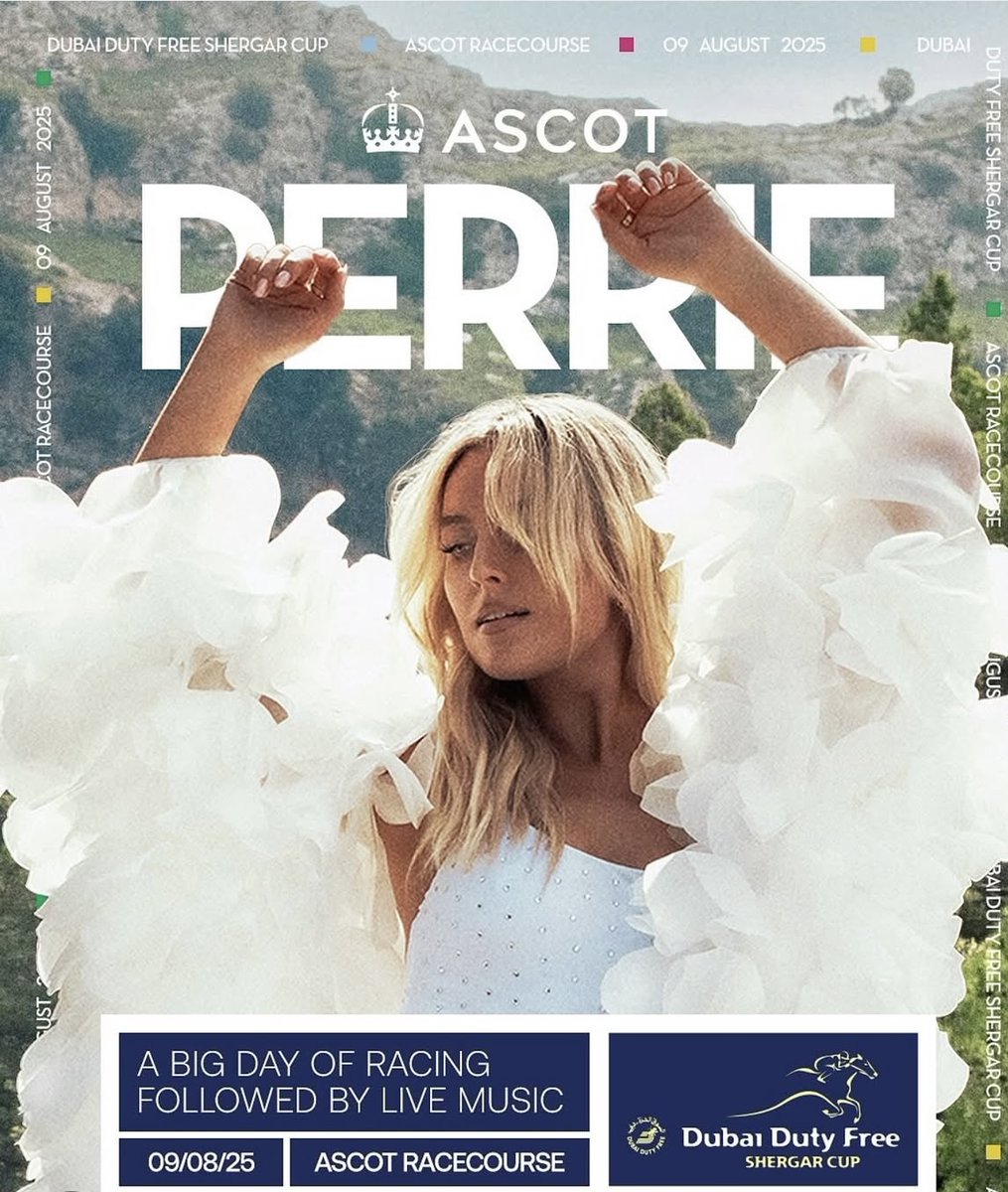 DubaiDutyFree Racing (@ddfracing) on Twitter photo Pop Icon Perrie Ewards will be performing live after racing at this year’s Dubai Duty Free Shergar Cup on Saturday 9th August <a href="/Ascot/">Ascot Racecourse</a>. Name the other two Artists who will also be performing for your chance to win two tickets #DDFShergarcup #5pairstogiveaway Pop Icon Perrie Ewards will be performing live after racing at this year’s Dubai Duty Free Shergar Cup on Saturday 9th August <a href="/Ascot/">Ascot Racecourse</a>. Name the other two Artists who will also be performing for your chance to win two tickets #DDFShergarcup #5pairstogiveaway