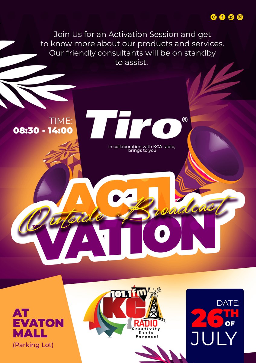 tiroinsurance's tweet photo. Size nenye!!
Join us for an infotainment session at Evaton Mall and get to know more about our Products and Services. Liaise with the upbeat @kca_4 crew as well as our @tiroinsurance @TiroTombstones  friendly staff.

Date: Saturday 26 July 2025,
Time: 08h30 - 14:00 https://t.co/rOdE6Bx7EP