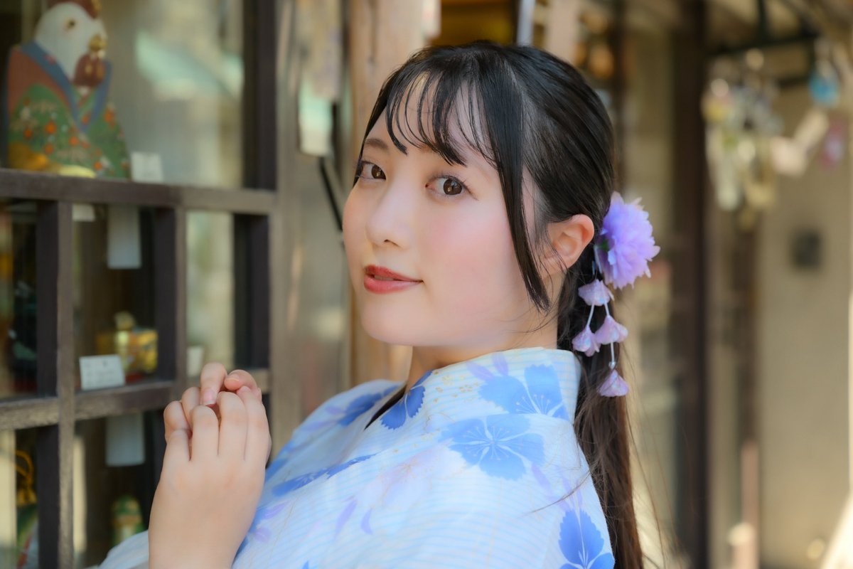 ether_nopqr's tweet image. 雪紫乃ななかさん　浴衣で浅草。
#雪紫乃ななか @lo_pa_nanaka