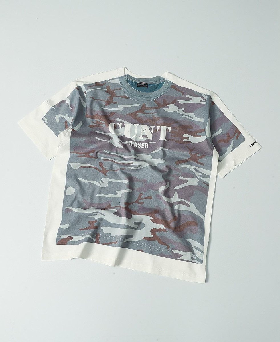 plugcorrect's tweet image. PROJECT GR CUNT TEASER CAMO TEE
Size: M-XL 
Price: 55,000