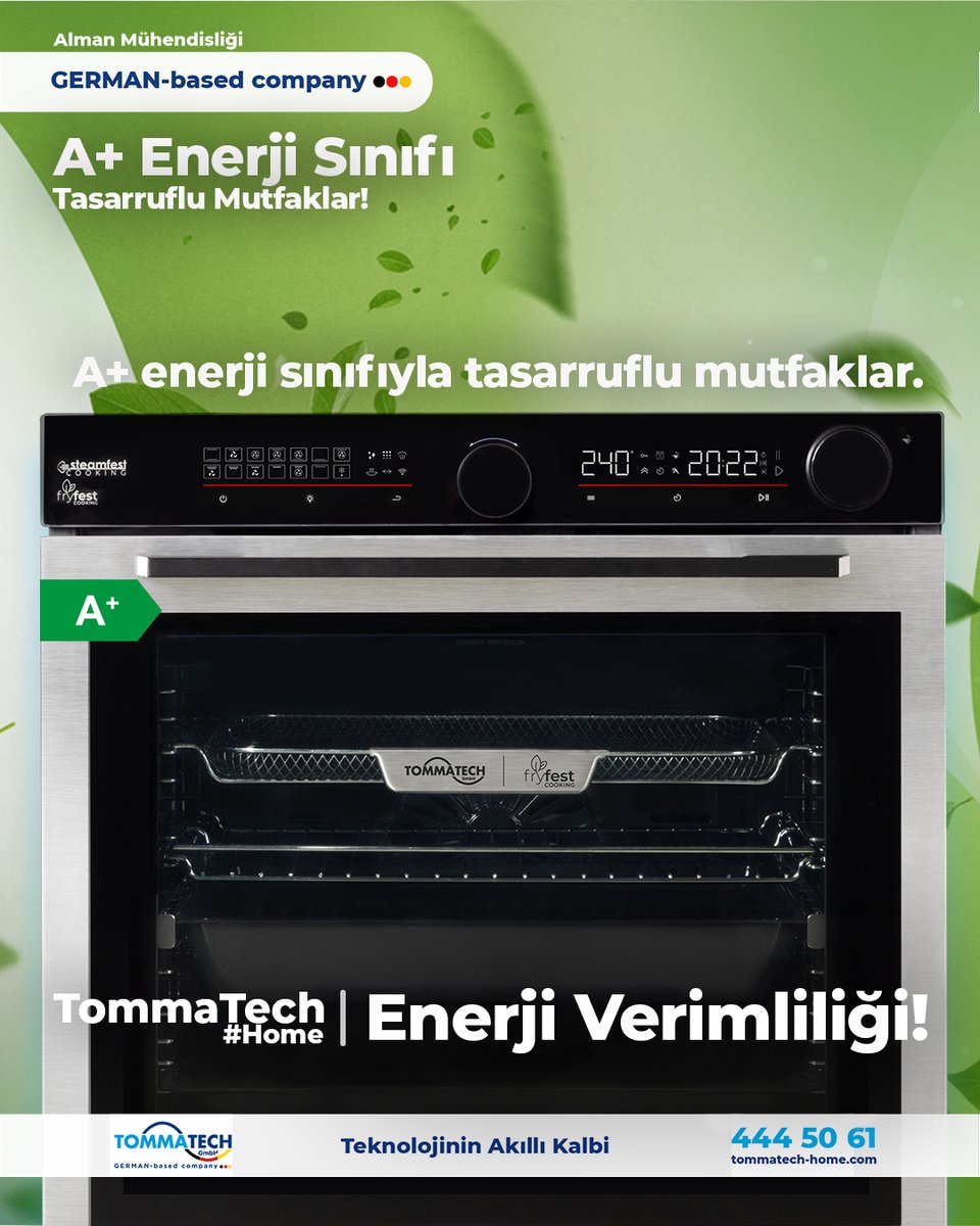 A+ Enerji Sınıfı Tasarruflu Mutfaklar

Hem doğa hem bütçe dostu.

☎️444 50 61 | tommatech-home.com
📨bilgi@tommatech-home.com

#TommaTechHome #tommatechfırın #tommatechankastre #eniyiankastre #ankastre #ankastrefırın #teknoloji #üretim