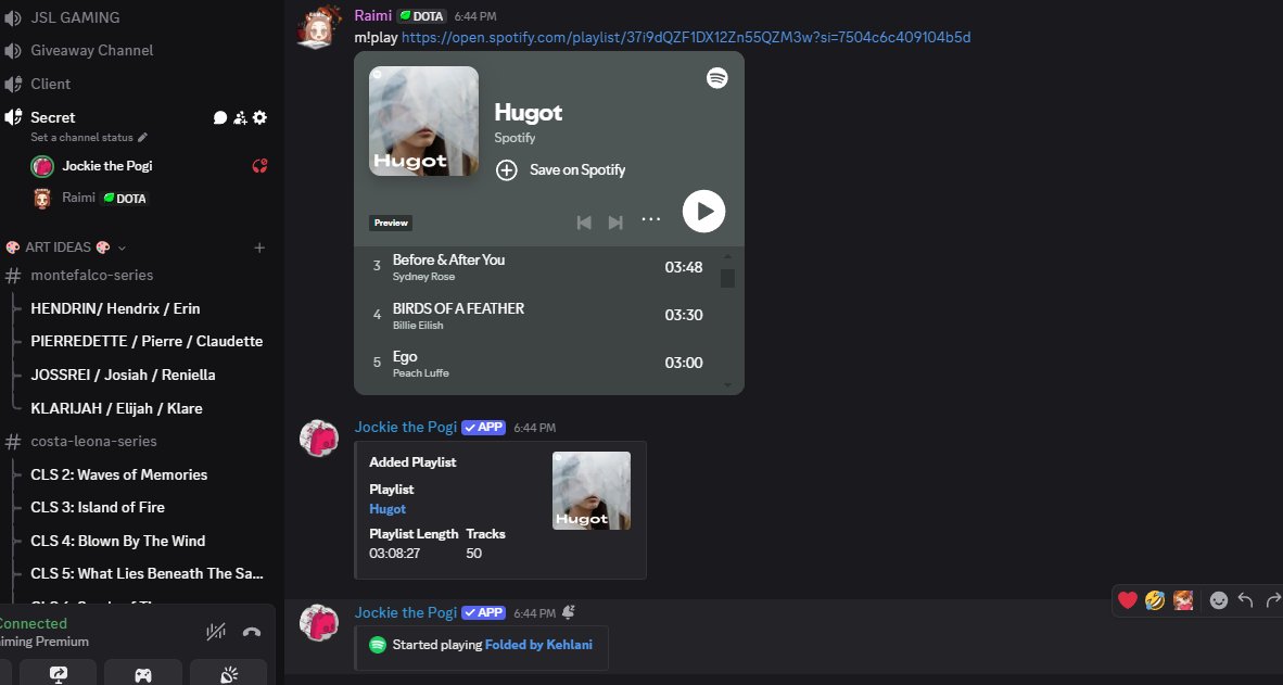 raimingfox's tweet image. May new music bot sa DC na karibal si Fred the Bad Boy. Pwedeng magplay ng spotify playlist. Syaro di pa mahutdan og music 🤣