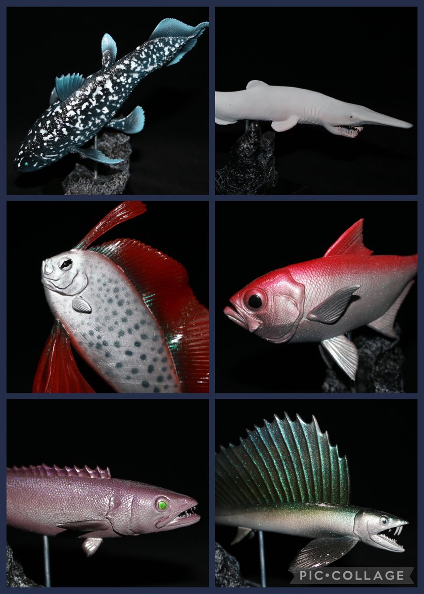 gomagomagomappp's tweet image. ワンフェスお品書き⑤【オリジナル】
【新作】
深海魚ガチャ
価格: 1回/5,000円
新しい新作の魚ガチャです!
一つ一つ丁寧に制作しました!
全て塗装済みの完成品です🐟
全種類同数用意しました!
2回回すとお好きな未塗装フィギュアをプレゼント!🎁
#gomapのお品書き
#WF2025S