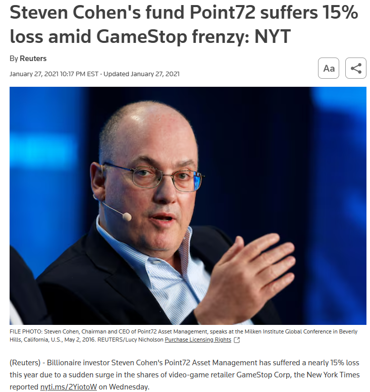 ReesePolitics's tweet image. WHOA: Steve Cohen's Point72 Asset Management has reported $29,000,000 worth of $GME PUTS in their latest 13F filing.
Remember, Point72 lost at least 15% on GameStop in Jan. '21. History often rhymes.