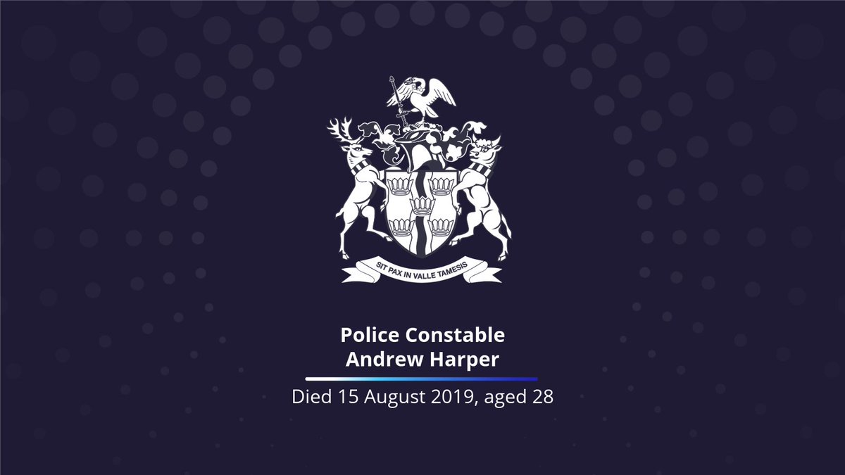 Thames Valley Police (@thamesvp) on Twitter photo On 15 August 2019, PC Andrew Harper attended reports of a burglary and later tragically died as a result of multiple fatal injuries caused when he was dragged along by a vehicle on the A4 Bath Road in Berkshire.
#RestInPeacePCHarper <a href="/Police_Memorial/">Police Remembrance Trust</a> On 15 August 2019, PC Andrew Harper attended reports of a burglary and later tragically died as a result of multiple fatal injuries caused when he was dragged along by a vehicle on the A4 Bath Road in Berkshire.
#RestInPeacePCHarper <a href="/Police_Memorial/">Police Remembrance Trust</a>