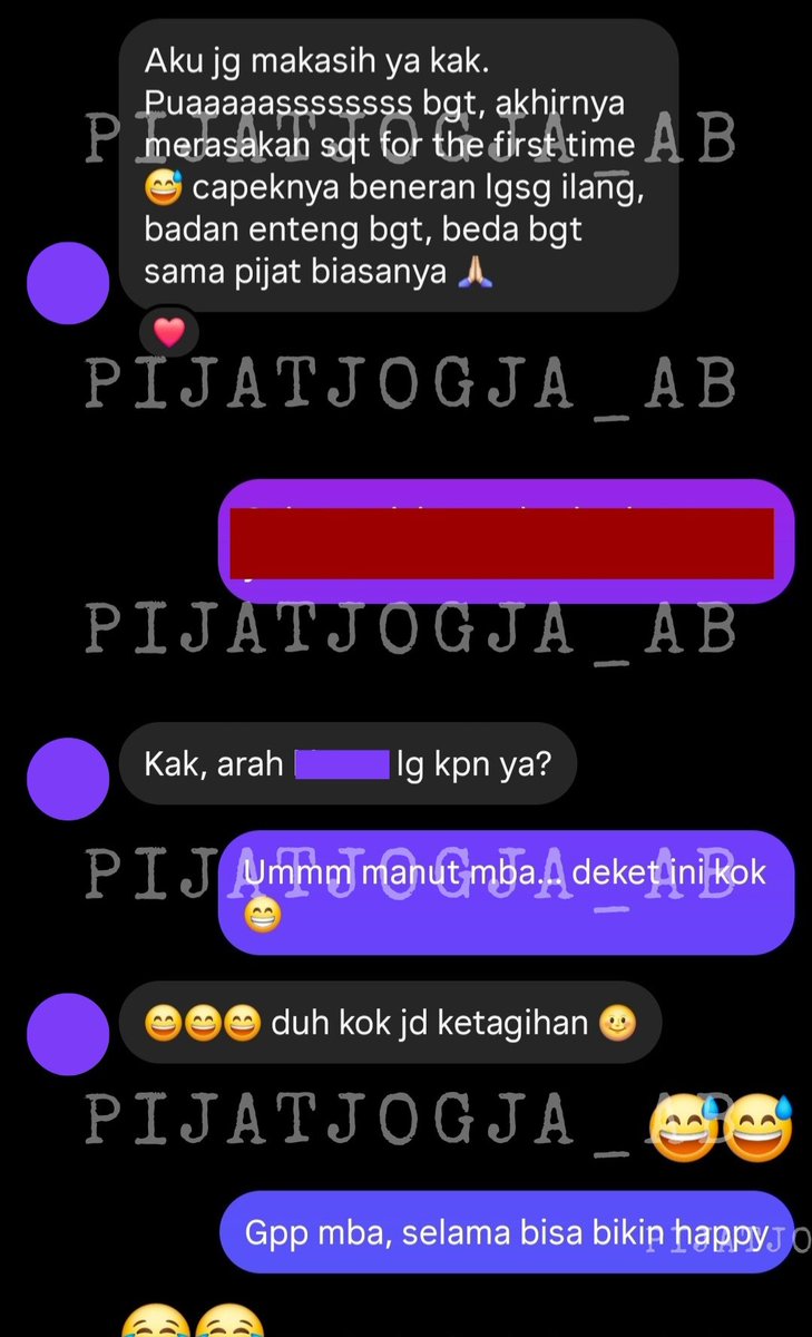 Sentuhan privat penuh rasa &amp; cinta
🌺 Untuk jiwa yang lelah &amp; rindu
💬 DM untuk sesi privat
Lokasi: Jogja • Wanita &amp; Couple Only
#MassageServiceYogyakarta
#PijatJogja
#MassageJogja
#JogjaMassage
#PijatPasutri
#PijatKhususWanita
#PasutriJogja
#PijatWanitaJogja #PijatPasutriJogja