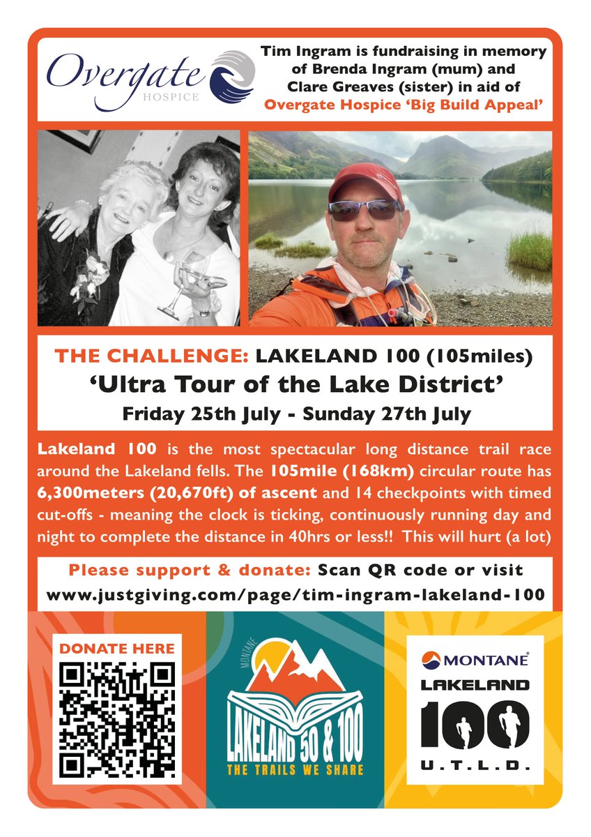 Community Foundation for Calderdale (@calderdalefound) on Twitter photo Tim does a lot of our design work and feels like part of our team.
Sadly, he lost both his mum and his sister this year. In their memory, he's fundraising for <a href="/OvergateHospice/">Overgate Hospice</a>; running the Lakeland 100.
We wish him the very best!
If you'd like to donate justgiving.com/page/tim-ingra… Tim does a lot of our design work and feels like part of our team.
Sadly, he lost both his mum and his sister this year. In their memory, he's fundraising for <a href="/OvergateHospice/">Overgate Hospice</a>; running the Lakeland 100.
We wish him the very best!
If you'd like to donate justgiving.com/page/tim-ingra…
