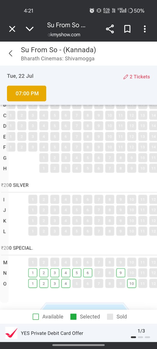 SnadnahC's tweet image. Happy to see #SuFromSo almost sold out for premiere show in shimoga🎉
Nandu book agide🤘
@RajbShettyOMK #kannada #