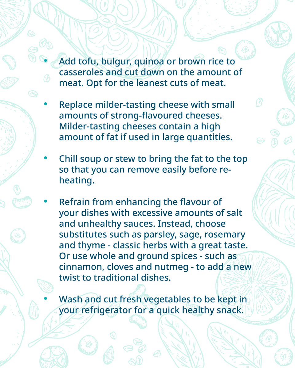 Small changes, big impact!
Our dietitians share simple yet effective tips to help you make everyday meals healthier - from swapping sauces for fresh herbs to prepping veggies for easy snacking.
It’s not about eating less, but eating smarter.

Which tip will you try first?