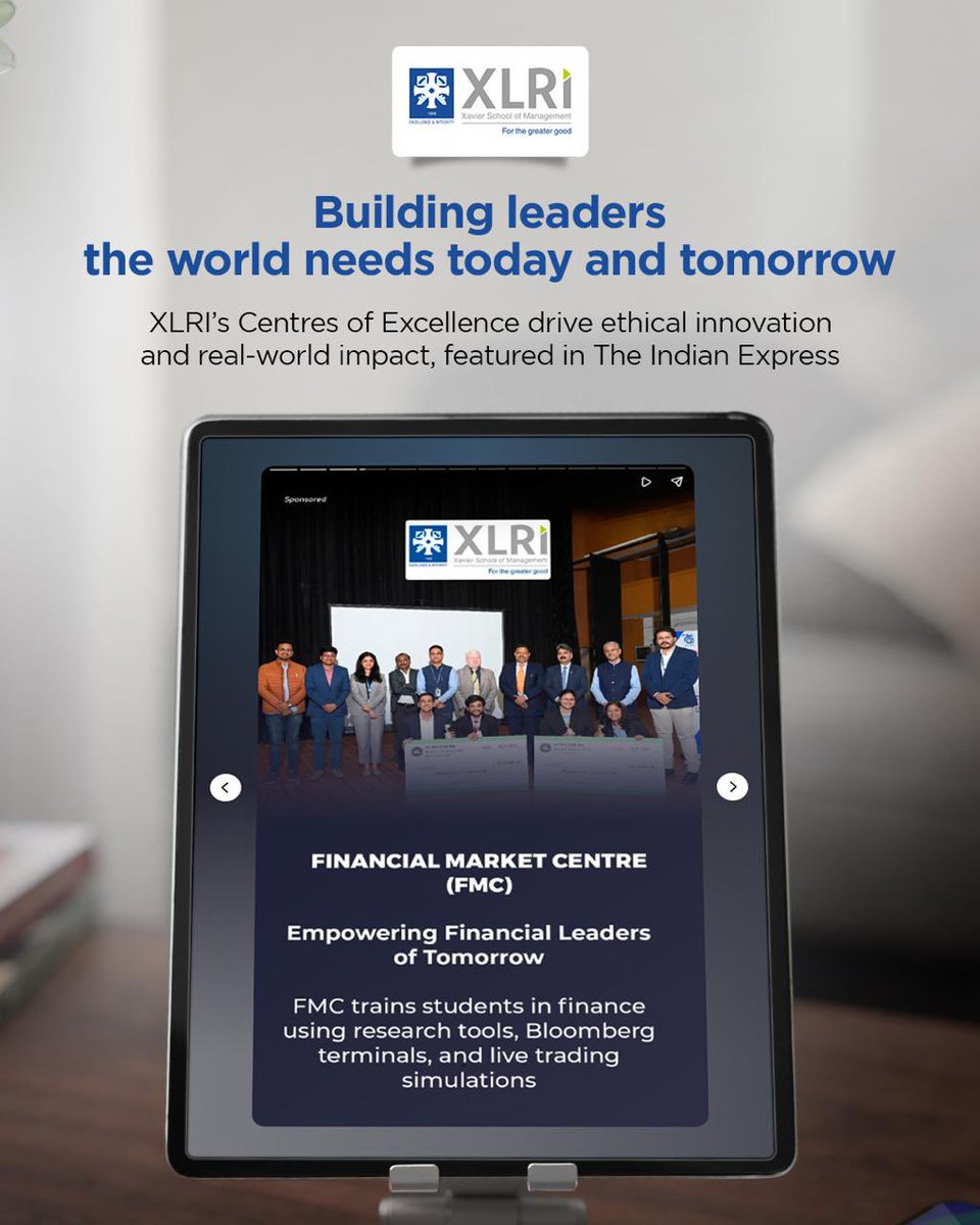 XLRI continues to deepen its legacy through Centres of Excellence — driving research, innovation &amp; responsible leadership in finance, sustainability, inclusion &amp; more. 
Featured in The Indian Express: indianexpress.com/web-stories/sp…
#XLRI #Impact