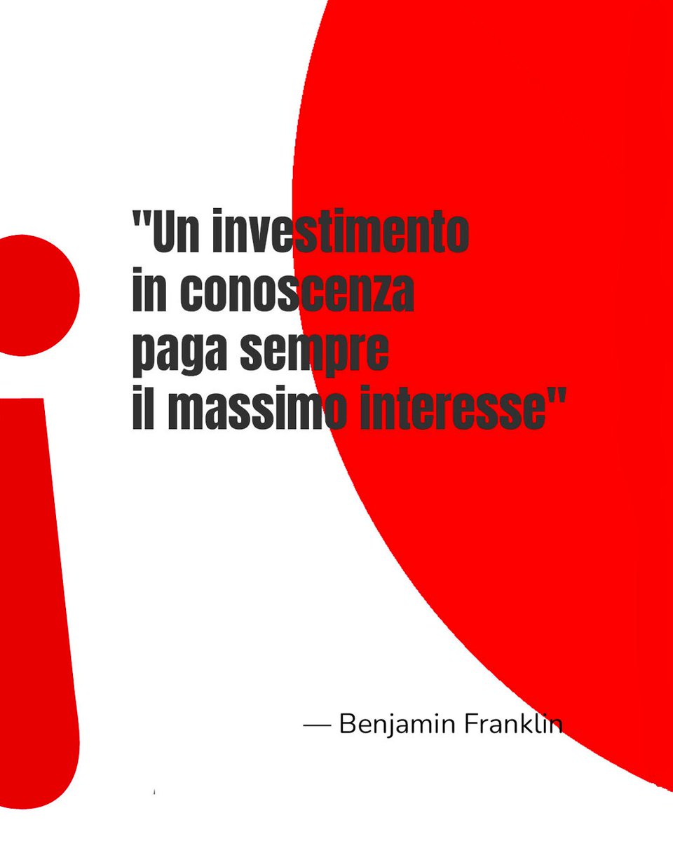 “Un investimento in conoscenza paga sempre il massimo interesse.” Franklin aveva ragione.
Tu in cosa vuoi crescere oggi?
#formazione #lifelonglearning