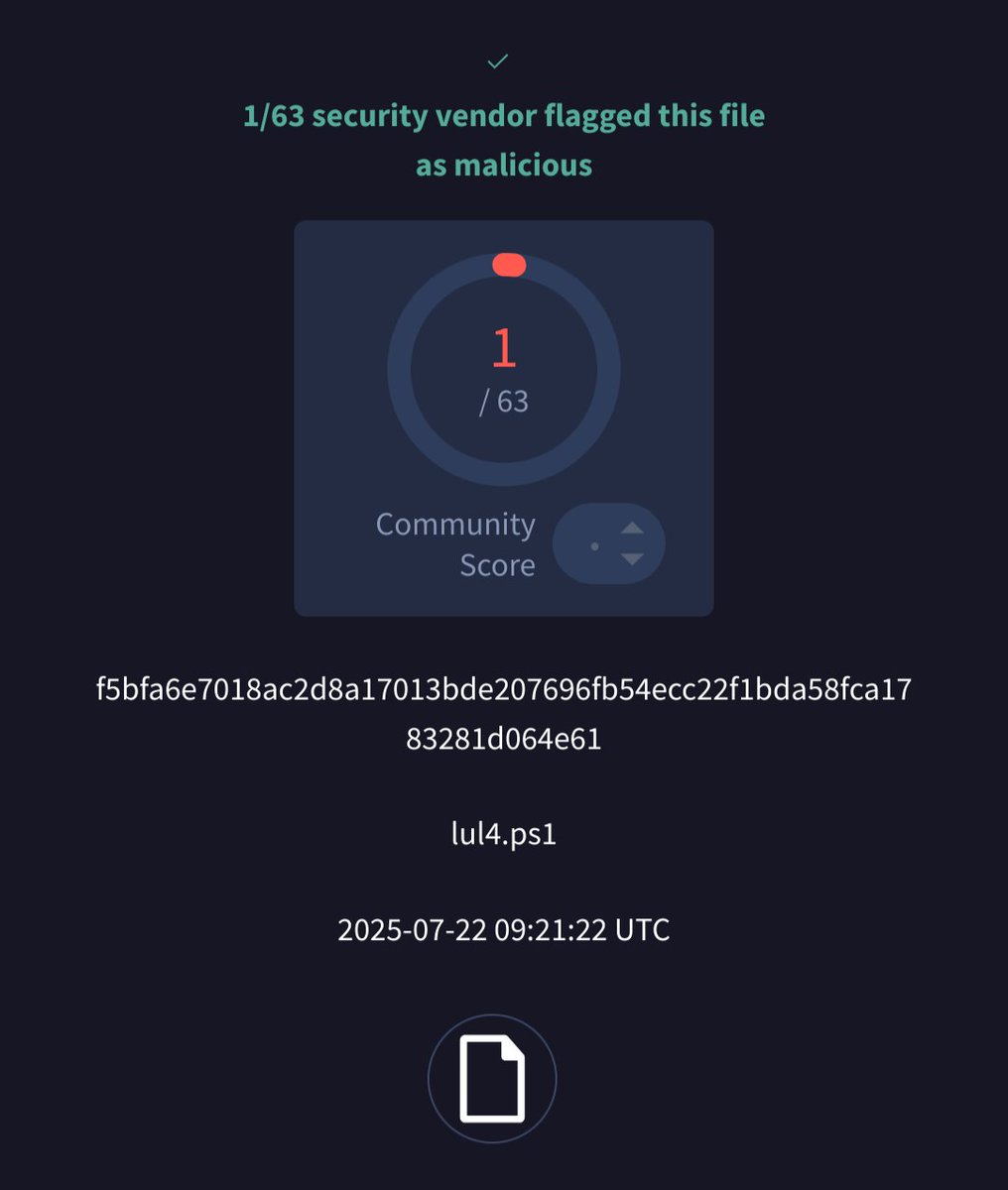 'lul4.ps1' from Poland for reconnaissance  
<a href="/abuse_ch/">abuse.ch</a> 
bazaar.abuse.ch/sample/f5bfa6e… 
<a href="/skocherhan/">ܛܔܔܔܛܔܛܔܛ</a>