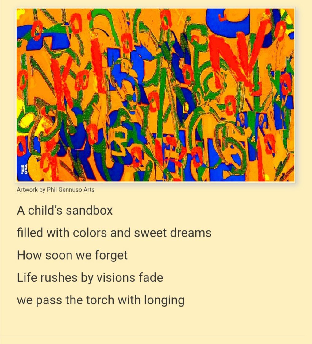 PhilGennusoArts's tweet image. Sandbox

Those were the days my friend!

Happy Tuesday

#Sandbox #Tanka #PhilGennusoArts #Tuesday