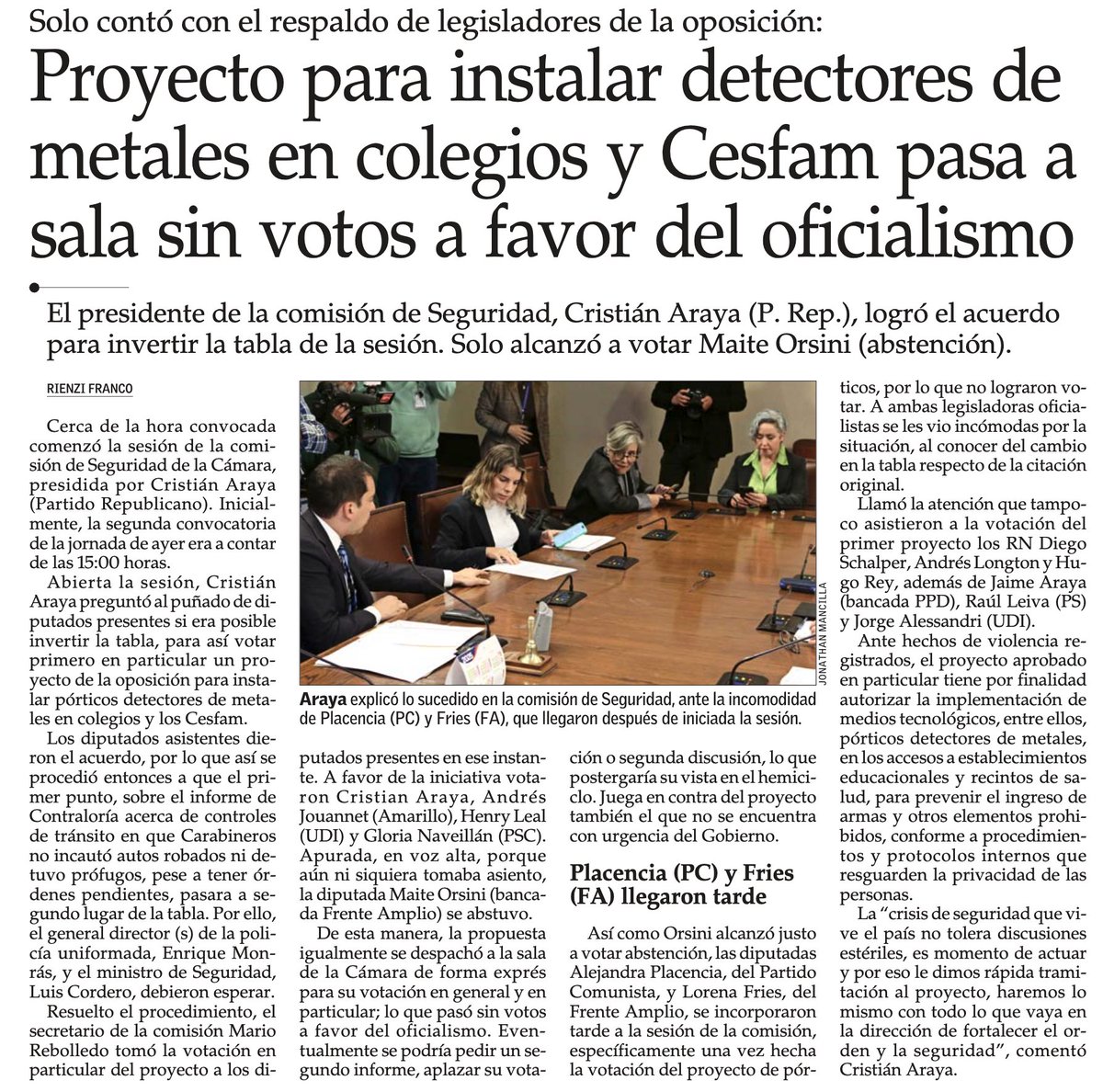 cristian_arayal's tweet image. La crisis de seguridad que vive el paΓs no tolera discusiones estΓ©riles, es momento de actuar y por eso le dimos rΓ‘pida tramitaciΓ³n al proyecto, haremos lo mismo con todo lo que vaya en la direcciΓ³n de fortalecer el orden y la seguridad.
El proyecto ya pasΓ³ a sala y hacemos unβ¦