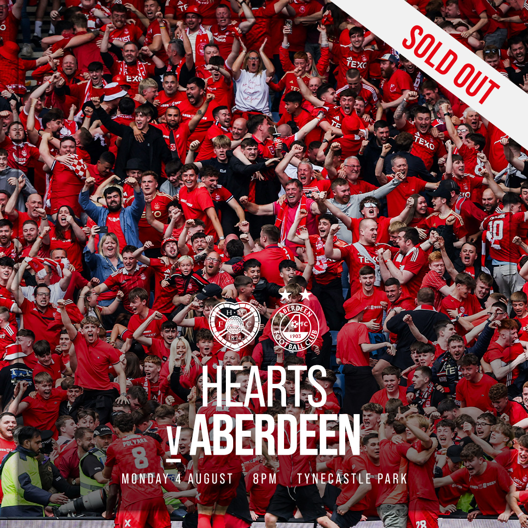 AberdeenFC's tweet image. A sold out away end backing us for the start of 25/26.
Our first league match of the season has sold out in less than 24 hours.