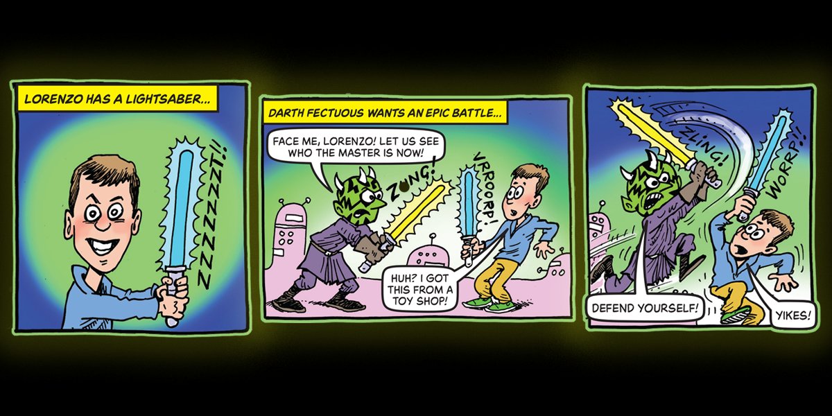 BeanoOfficial's tweet image. Lightsaber Lorenzo has landed as our 'Make Me a Menace' in this week’s Beano! ⚡
With Jedi-worthy moves and maximum mischief, he’s slashed his way from real life into our comic pages! 😆
Think your mini-mischief has what it takes? Zap their menace name to: mmam@beano.com 💪