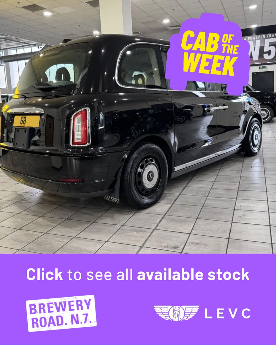 LEVCBreweryRoad's tweet photo. π£ #CabOfTheWeek π£
This standout Raven Black 68-plate cab is in good condition throughout with just one previous owner and comes with the following:
β
Vinyl seats
β
Vinyl flooring
β
Panoramic roof
β
Vista Comfort Plus model
β
Mileage: 141,582
Get your hands on it for just Β£32,455...
Want to find out more? Give our friendly, expert team a call on 020 7700 0888 today.