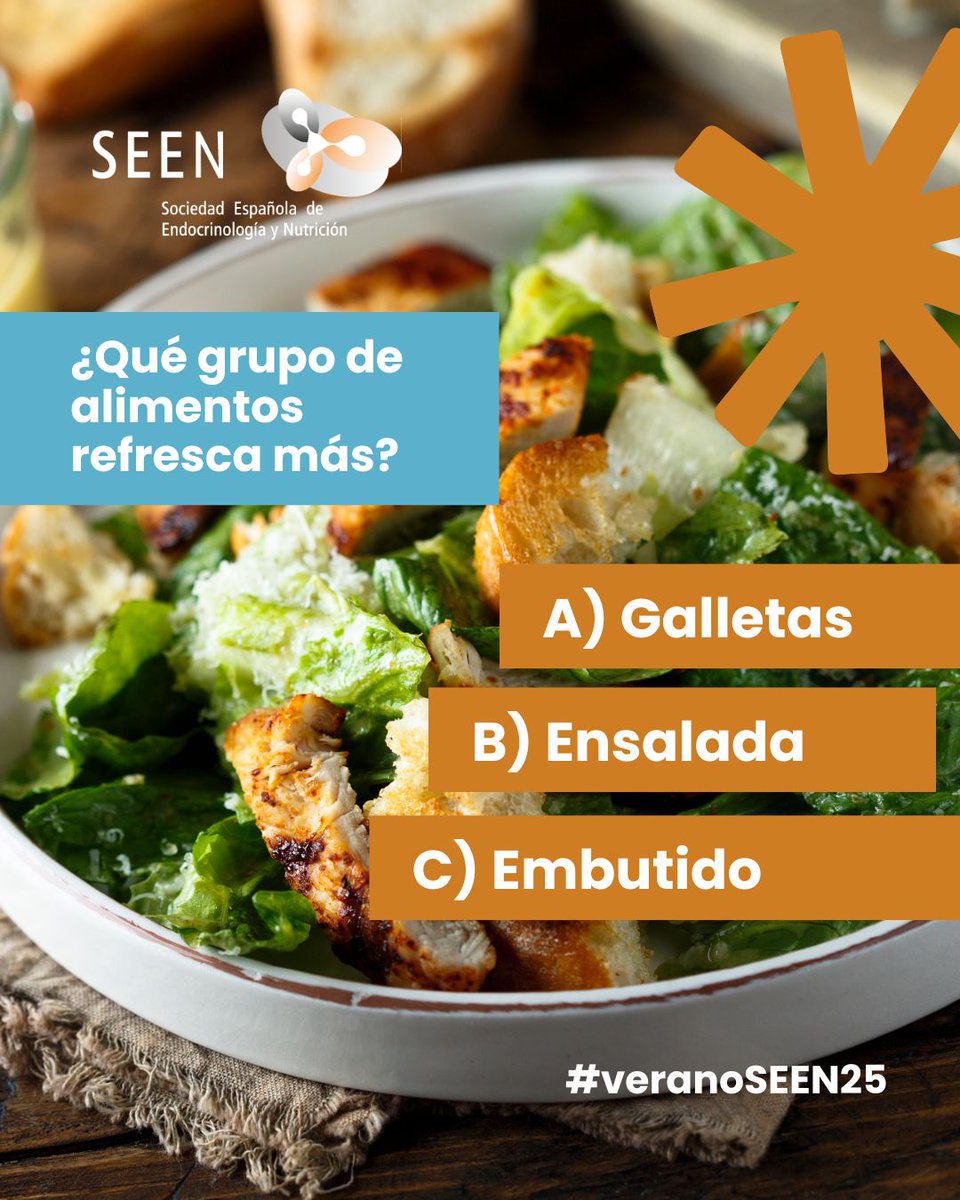 Tu Endocrino (@tuendocrinoseen) on Twitter photo 🥗 ¿Sabías que las ensaladas y la fruta te refrescan más que cualquier ultraprocesado?
Apuesta por lo natural. 🍎
Recomendación de @NutriSEEN y <a href="/sociedadSEEN/">Sociedad SEEN</a>.
#veranoSEEN25 🥗 ¿Sabías que las ensaladas y la fruta te refrescan más que cualquier ultraprocesado?
Apuesta por lo natural. 🍎
Recomendación de @NutriSEEN y <a href="/sociedadSEEN/">Sociedad SEEN</a>.
#veranoSEEN25