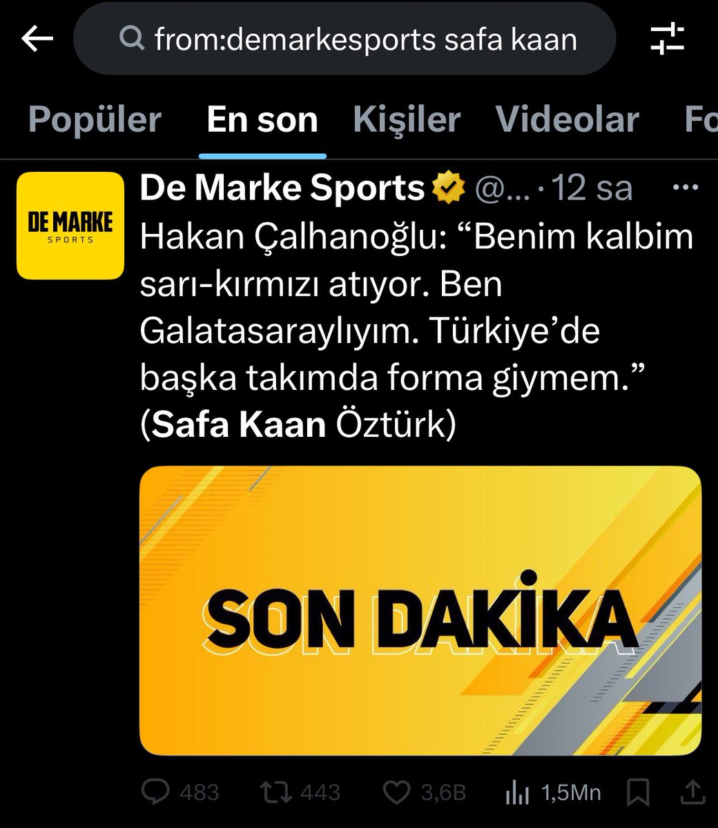 De Marke Sports, Sercan Hamzaoğlu’nu bugüne kadar hiç paylaşmamış. Yağız Sabuncuoğlu’nu ise en so 3 sene önce paylaşmış. 

Ona rağmen Burhan Can Terzi’yi günaşırı paylaşırken, Safa Kaan denen kişiyi ise ilk defa dün paylaşmış. 

Kısacası #DeMarkeUnfollow