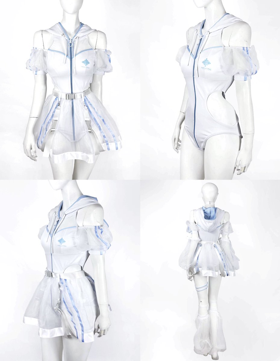 佐*為様 イドラタール　テオドール サイバーパーカーワンピース水着 サイバーパーカーワンピース水着》WHITE | HIDOLATRAL THEODOL