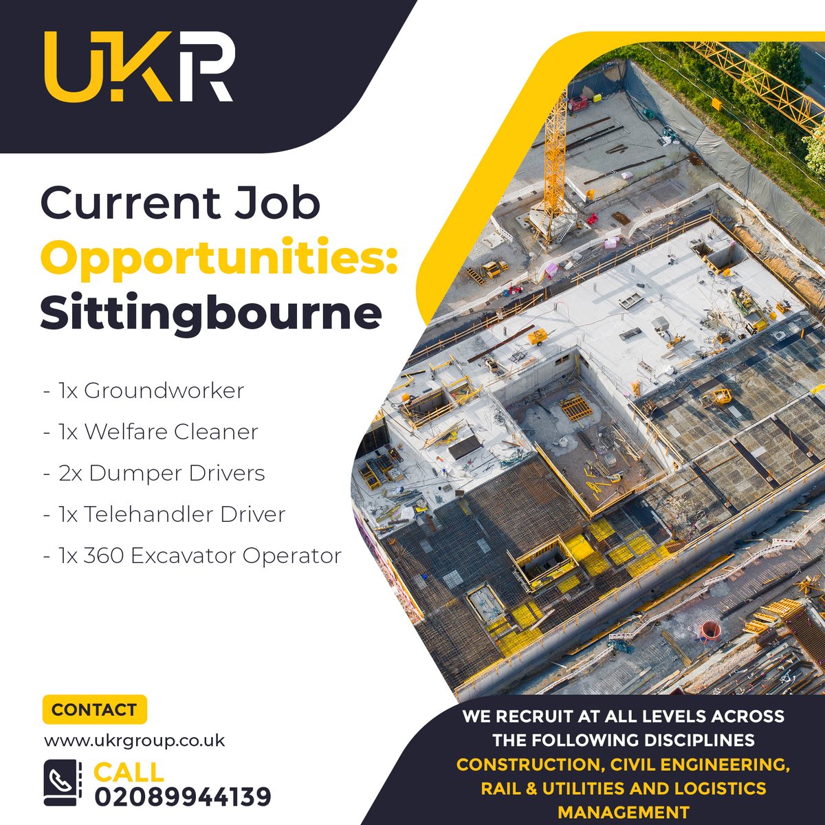 UKR_Group's tweet photo. Current Job Opportunities: Sittingbourne – @UKR_Group 
Looking for your next role in construction in Sittingbourne? We’ve got a range of opportunities now hiring in your area! Interested or know someone who might be? Call: 02089944139
https://t.co/fTJ3VquIhe
#ConstructionJobs https://t.co/CkvMOshuWV