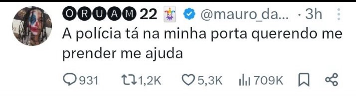 Se apagar a foto e o nome não dá pra saber se foi Oruam ou Bolsonaro que disse isso