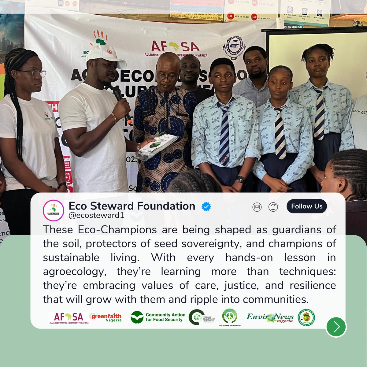 ecosteward1's tweet image. We’re raising young minds in the way they should go: with values rooted in care, justice, and sustainability.
Because there’s more they’re becoming:
Earth stewards. Seed savers. Eco-champions. Change-makers.
#Youth4Agroecology
#AgroecologyInSchools
#EcoChampions