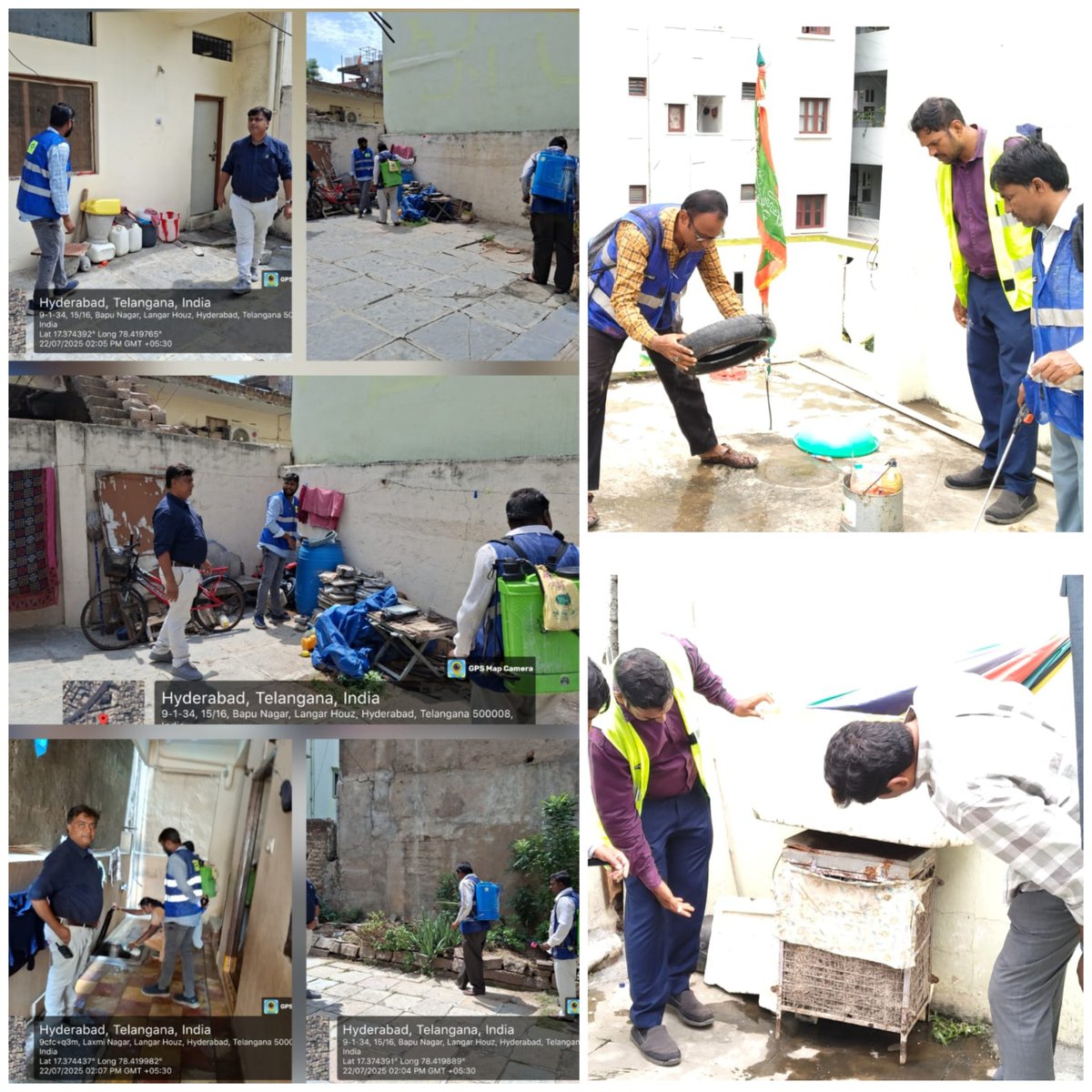 GHMCOnline's tweet image. 🌧️ GHMC Entomology teams have intensified preventive measures across Hyderabad—conducting anti-larval operations, fogging activities, door-to-door inspections, and citizen awareness campaigns to curb monsoon-related vector-borne diseases.
Let’s stay alert and keep Hyderabad…