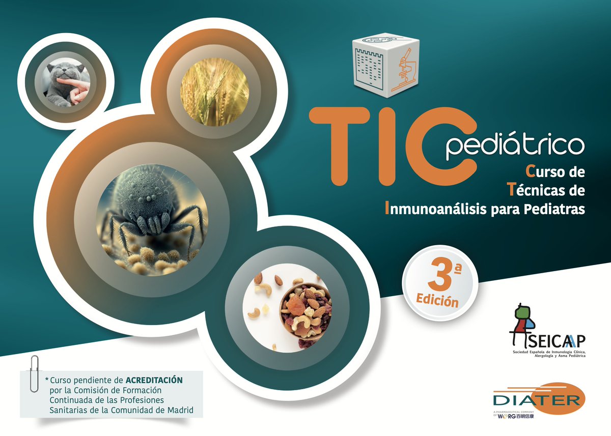 SEICAP's tweet image. 📢Nueva edición del curso de Técnicas de Inmunoanálisis para Pediatras   

Se celebrará en dos convocatorias:   

20 y 21 de noviembre  
11 y 12 de diciembre    

📍En las instalaciones de Diater de Madrid  

Dirigido a profesionales de la pediatría
seicap.es/nueva-edicion-…