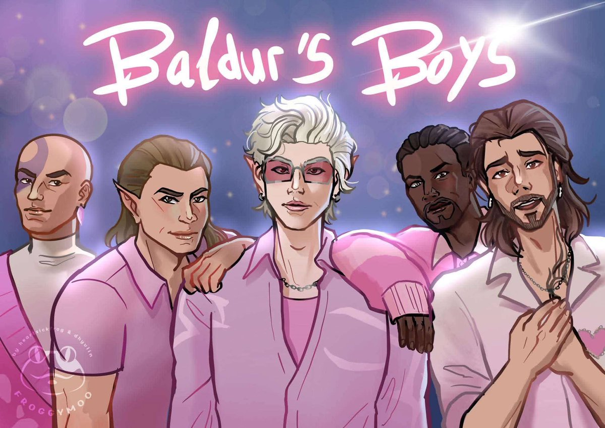 froggymoo_'s tweet image. [Reupload] ✨Baldur’s Boys as #SajaBoys✨ #KpopDemonHunters #baldursgate3 #BG3
.
.
I got complained about making Minsc too skinny 😂