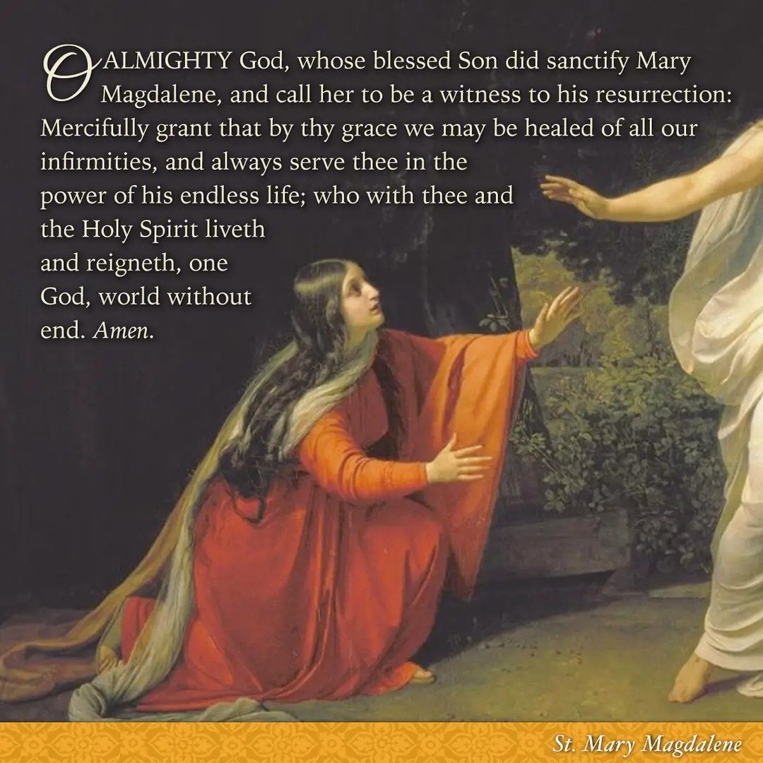 cdnusboy's tweet image. From the Prayer Book Society of Canada: Today in the Church calendar, we commemorate the life and witness of St. Mary Magdalene. We especially remember in prayer those ministries that bear her name.